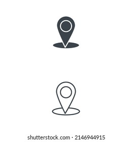 Position oder Kartenstift-Symbol Stockillustration auf weißem Hintergrund