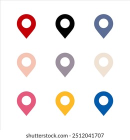 Location or map pin icon symbol. full color. vector illustration