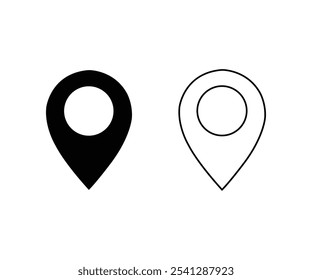 Símbolo de ícone de pin de localização ou de mapa. Ícone Destino. Pino do mapa. Localização, pino, ícone de ponteiro símbolo design. EPS 10