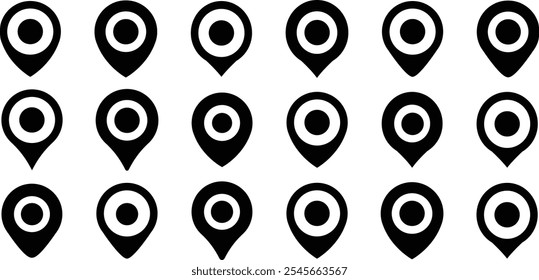 Location or map pin icon symbol. Map pin location sign icon. Location Pin Vector. Modern map marker collection. Address place icon symbol.