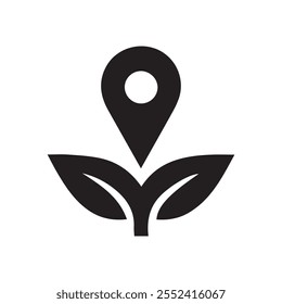Locación o símbolo de pin de mapa. Ilustración vectorial del punto de ubicación