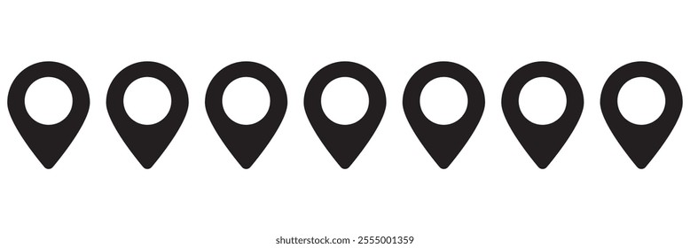 Location or map pin icon symbol. vector illustration