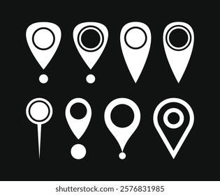 Location or map pin icon symbol set. Location pointer. Map pin Vector illustration