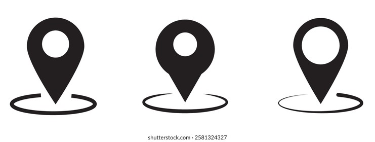 Location or map pin icon symbol set. Location pointer. Map pin Vector illustration