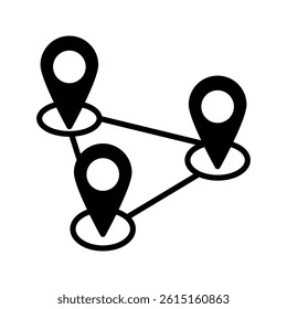 Location or map pin icon symbol. vector illustration three lane map icon