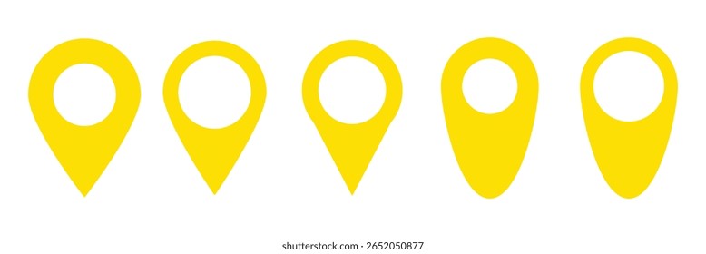 Location or map pin icon symbol set. Location pointer. Map pin Vector. Vector icon for contact web page. Navigation and route concept. Map pointer vector. Navigation marker. 