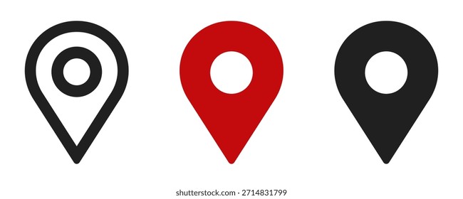 Location or map pin icon symbol. vector illustration