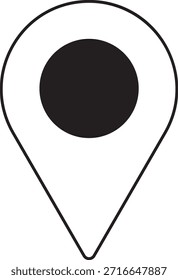 Locación o símbolo de pin de mapa. Ilustración vectorial. Símbolo de Locación. Símbolo de ubicación GPS. Estilo de diseño plano. Marcadores de mapas modernos. Iconos de marca de Locación. Ilustración de marcador de mapa. Símbolo de destino.