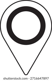 Symbolsymbol für Position oder Zuordnung. Vektorgrafik. Standortsymbol. GPS-Standortsymbol. Flacher Designstil. Moderne Kartenmarkierungen. Ortsmarkensymbole. Abbildung der Kartenmarkierung. Zielsymbol.