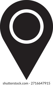 Locación o símbolo de pin de mapa. Ilustración vectorial. Símbolo de Locación. Símbolo de ubicación GPS. Estilo de diseño plano. Marcadores de mapas modernos. Iconos de marca de Locación. Ilustración de marcador de mapa. Símbolo de destino.