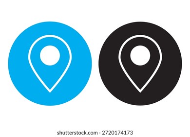 Conjunto de símbolos de ícone de pino de local ou mapa. Ponteiro de localização. Ilustração do vetor do pino do mapa. Ícone de localização em fundo branco.