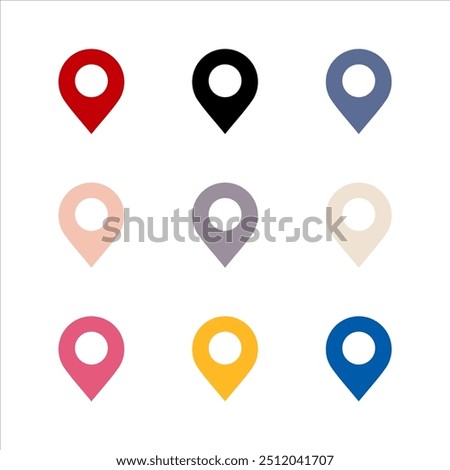 Location or map pin icon symbol. full color. vector illustration
