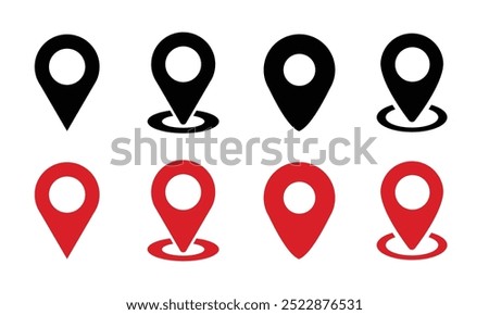 Location or map pin icon symbol set. Location pointer. Map pin Vector illustration