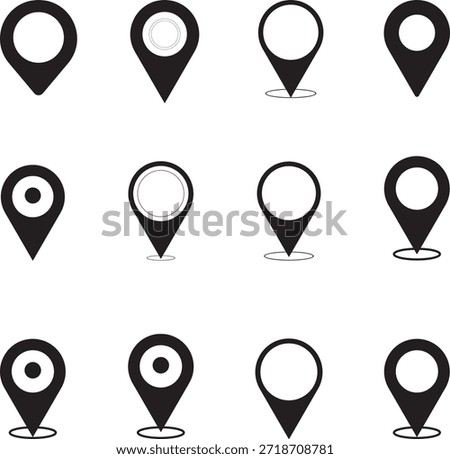 Location or map pin icon symbol. vector illustration. GPS location symbol. Flat design style. Modern map markers. Map Marker Illustration. Destination Symbol. Flat icon set of and map pins. Victor illustration. 