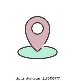 location, map pin icon vector illustration logo template for many purpose. Isolated on white background. full color cartoon