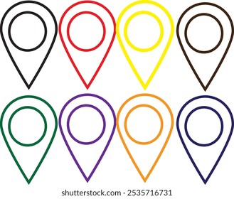 Location Map Pin Icons Isolated Vector Illustration