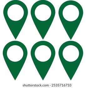 Iconos de pin de mapa de Locación Ilustración vectorial aislada