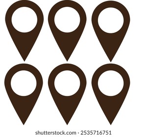 Location Map Pin Icons Isolated Vector Illustration