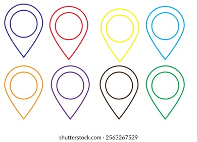 Location Map Pin Icons Isolated Vector Illustration