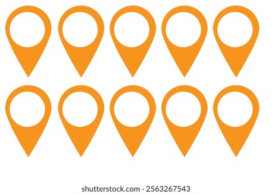 Location Map Pin Icons Isolated Vector Illustration