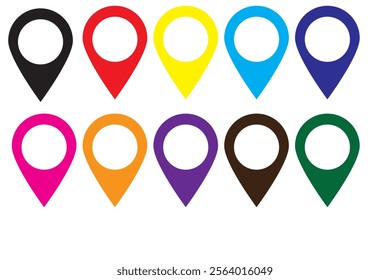 Location Map Pin Icons Isolated Vector Illustration