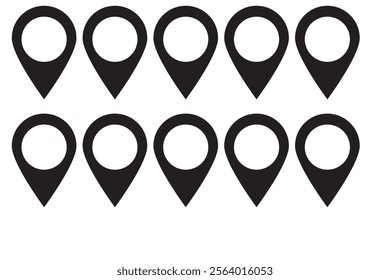 Location Map Pin Icons Isolated Vector Illustration