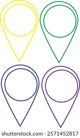 Location Map Pin Icons Isolated Vector Illustration