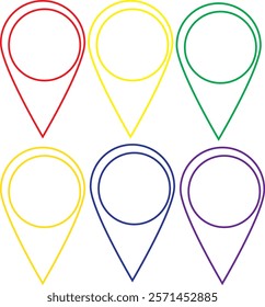 Location Map Pin Icons Isolated Vector Illustration