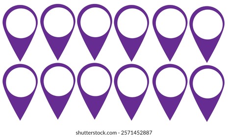 Location Map Pin Icons Isolated Vector Illustration