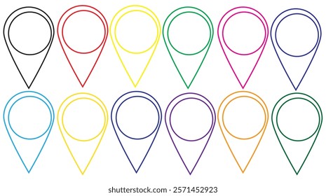 Location Map Pin Icons Isolated Vector Illustration