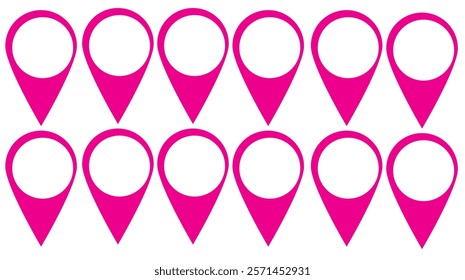 Location Map Pin Icons Isolated Vector Illustration