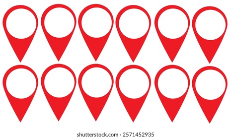 Location Map Pin Icons Isolated Vector Illustration