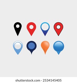 Conjunto de iconos de pin de mapa de Locación. Moderna colección de marcador de mapa.