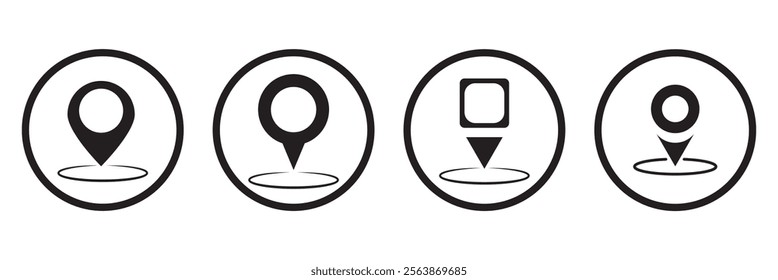 Location map pin icons set. Modern map marker collection. Pinpoint. Location pin icon. Map pin place marker. Map marker pointer icon. GPS location symbol. Flat style vector. destination