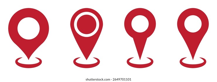 Location map pin icons set. Modern map marker collection. Pinpoint. Location pin icon. Map pin place marker. Map marker pointer icon. GPS location symbol. Flat style vector. destination