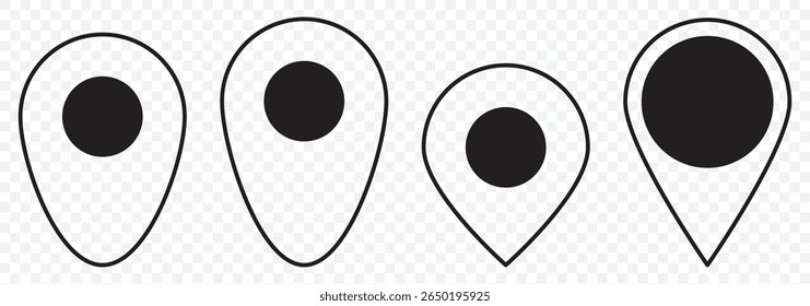 Location map pin icons set. Modern map marker collection. Pinpoint. Location pin icon. Map pin place marker. Map marker pointer icon. GPS location symbol. Flat style vector. destination. EPS 10.