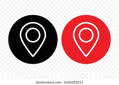 Location map pin icons set. Location Pin Vector, GPS, Map Position Marker.  Address place icon symbol. Map marker pointer icon. Vector Illustration.
