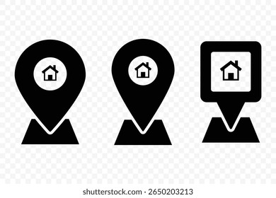 Location map pin icons set. Location Pin Vector, GPS, Map Position Marker.  Address place icon symbol. Map marker pointer icon. Vector Illustration.