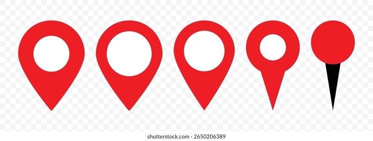 Location map pin icons set. GPS, Destination Symbol. map navigation pointer pin. Map marker pointer icon. Address position marker. Vector Illustration.