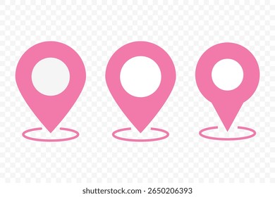 Location map pin icons set. GPS, Destination Symbol. map navigation pointer pin. Map marker pointer icon. Address position marker. Vector Illustration.