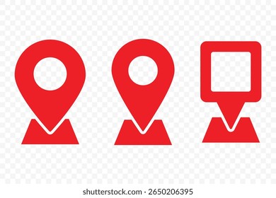 Location map pin icons set. GPS, Destination Symbol. map navigation pointer pin. Map marker pointer icon. Address position marker. Vector Illustration.
