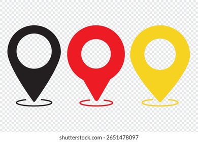 Conjunto de ícones de pin do mapa de localização. Coleção de marcadores de mapa moderna. Ponto de extremidade. Ícone de pin de local. Marcador de lugar do pino do mapa. Ícone do ponteiro do marcador do mapa. Símbolo de localização GPS. Vetor. destination. icon de estilo plano.