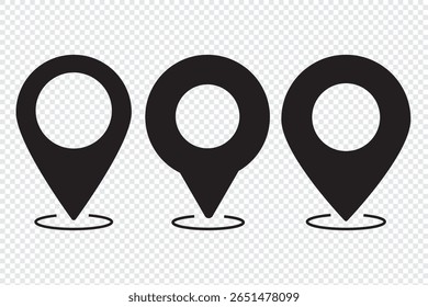 Conjunto de ícones de pin do mapa de localização. Coleção de marcadores de mapa moderna. Ponto de extremidade. Ícone de pin de local. Marcador de lugar do pino do mapa. Ícone do ponteiro do marcador do mapa. Símbolo de localização GPS. Vetor. destination. icon de estilo plano.