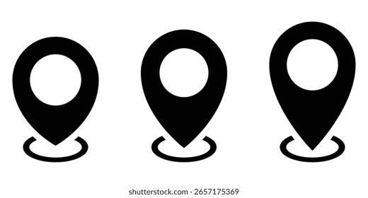 Conjunto de iconos de pin de mapa de Locación. Moderna colección de marcador de mapa. Puntual. Icono de pin de Locación. Marcador de lugar de pin de mapa. Ilustración vectorial de icono de pin de mapa de ubicación geográfica.