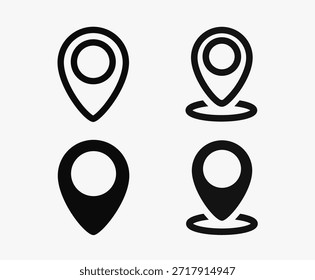 Conjunto de iconos de pin de mapa de Locación. Moderna colección de marcador de mapa. Puntual. Icono de pin de Locación. Marcador de lugar de pin de mapa. Icono de puntero de marcador de mapa. Símbolo de ubicación GPS. Destino de Vector de estilo plano