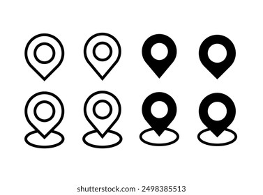 Location and Map Pin Icons - Variety Pack with Different Styles and Outlines