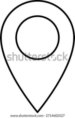 Location map pin marker icon line art