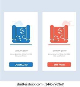 Location, Map, Pin, Point  Blue and Red Download and Buy Now web Widget Card Template
