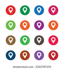 Location map pin pointer, direction, label, marker, sign, travel navigator or guide all love colours