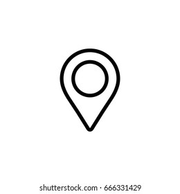 location map pin sign blue icon on white background - Shutterstock ID 666331429